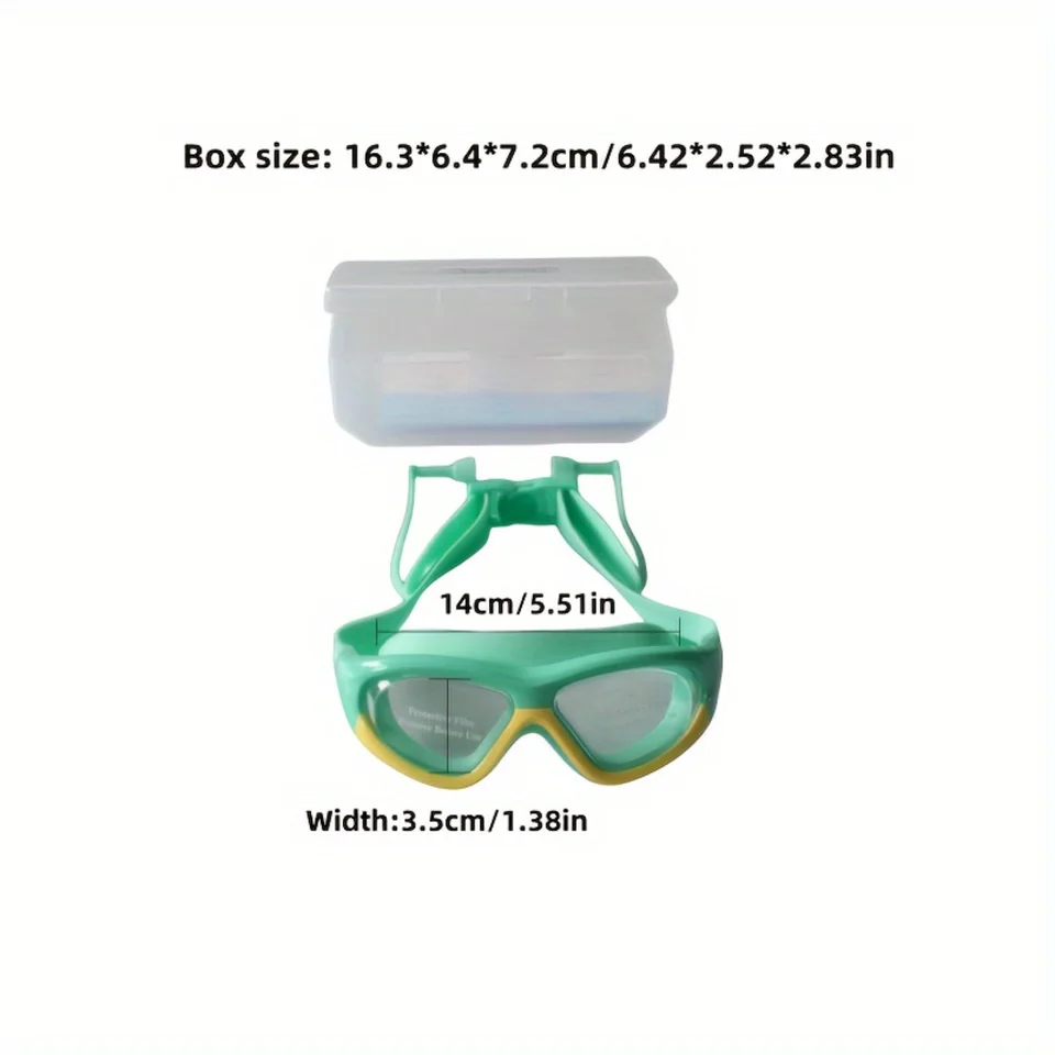 1pc, Swimming Goggles, Anti-fog Waterproof Large Frame Transparent Diving Glasses, Swimming Training Equipment