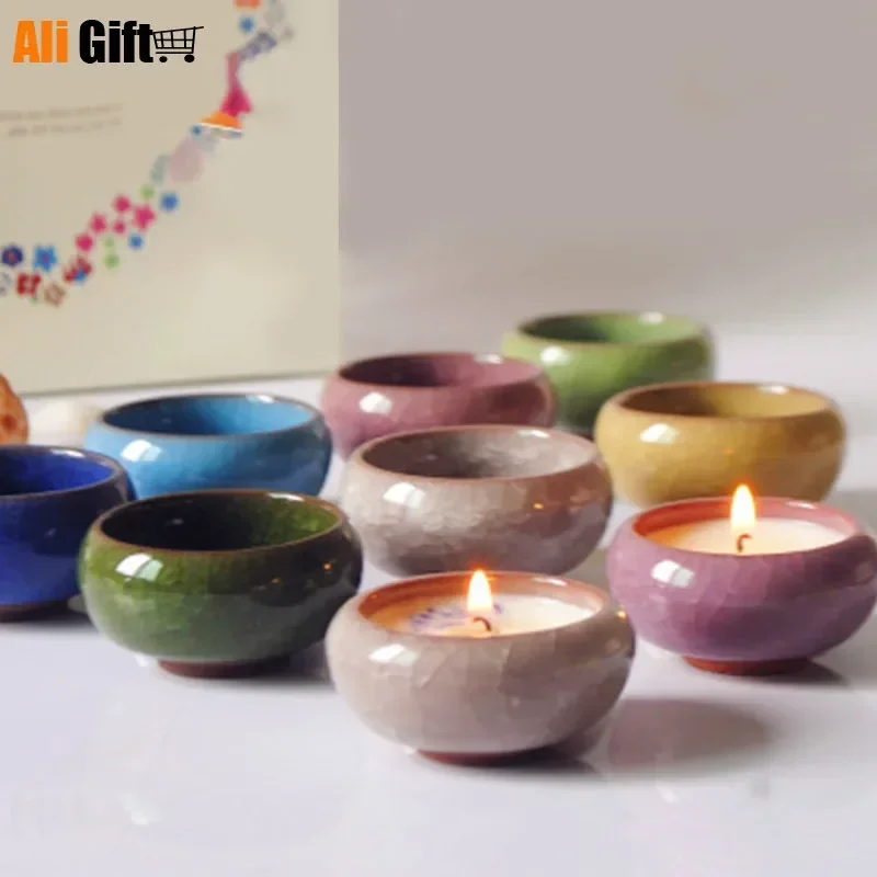 Handmade Ice Crack Ceramic Candlestick  DIY Decorative Candle Holders for Home Party Wedding 1