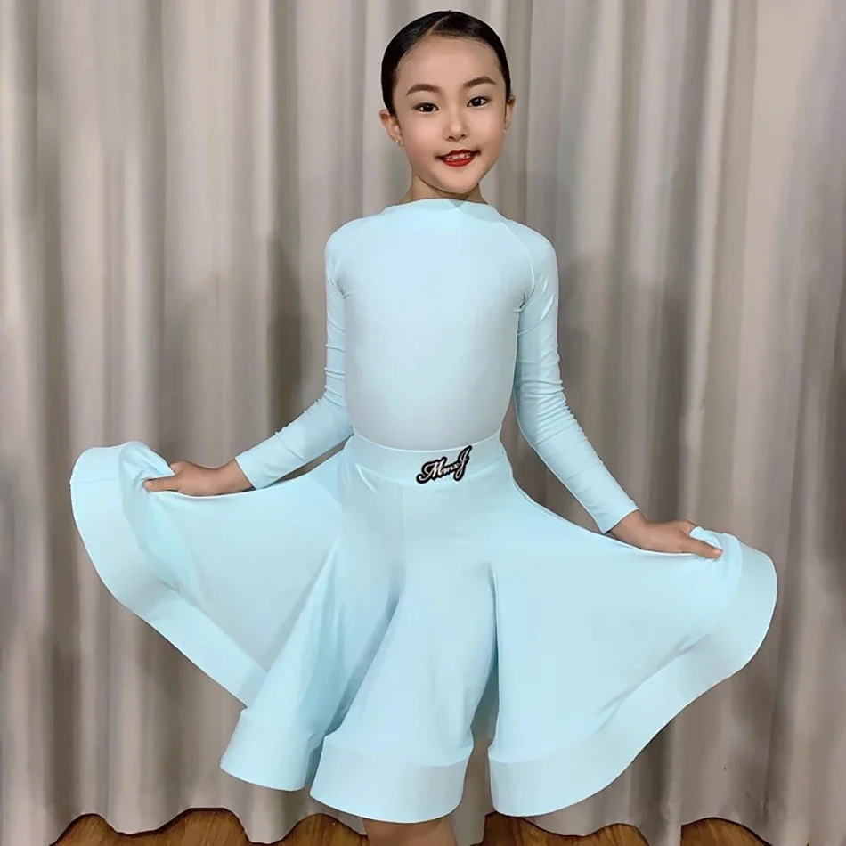 

Long Sleeve Bodysuit Lotus Skirt Kids Latin Dance Dress For Girls Belly Dancing Dress Peformance Costumes NY25 WH2114