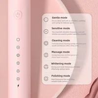 Sonic Electric Toothbrush Set for Adults Six Speed Mode Waterproof Soft Brush Head USB Rechargeable High Frequency Cleaning 2