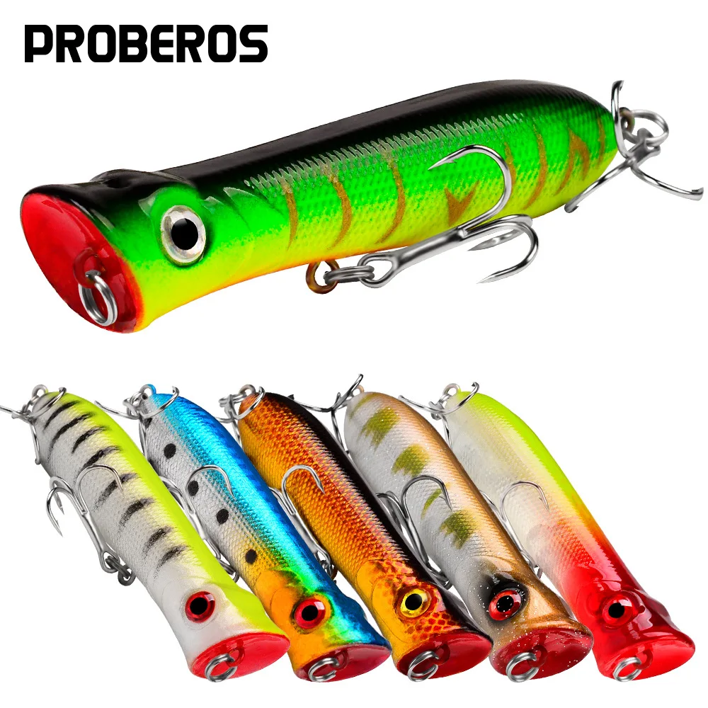 Plastic Hard Floating Popper Fishing Lures 10 Colors Bass Baits