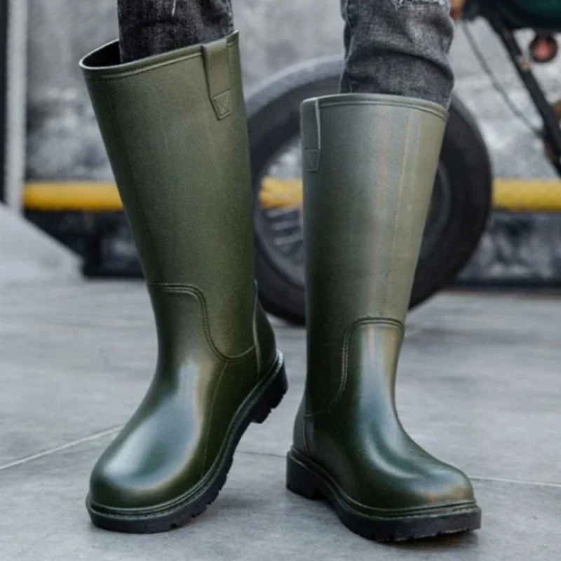Bottes de pêche homme économiques sans lacets antidérapantes résistantes jardin extérieur