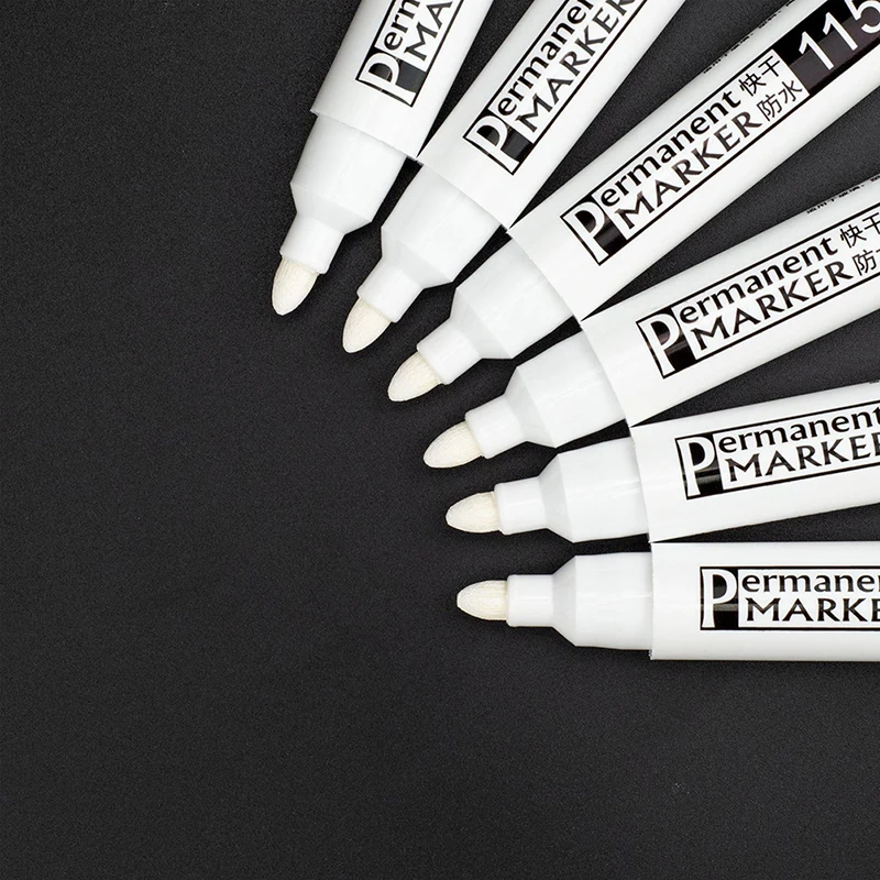 

1Pc Waterproof Oil Permanent Marker Pens White Color Painting Drawing Pen Set