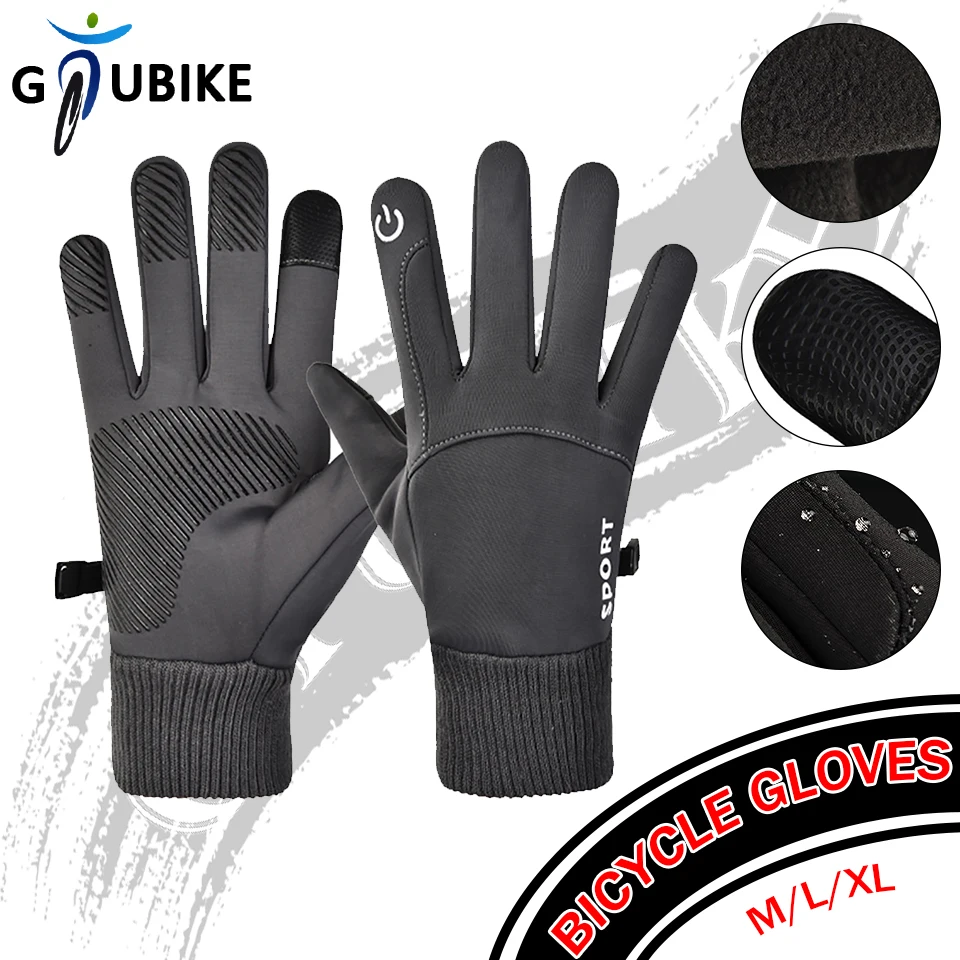 

GTUBIKE Winter Cycling Gloves Waterproof Non-slip Thermal Unisex Outdoor Running Motorcycle Ski Touch Screen Warm Sports Gloves