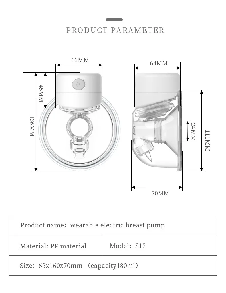 1Pcs/2Pcs Wearable Electric Breast Pump Portable Invisible Hands-Free Silent Comfort Breast Milk Extractor Collector BPA-free