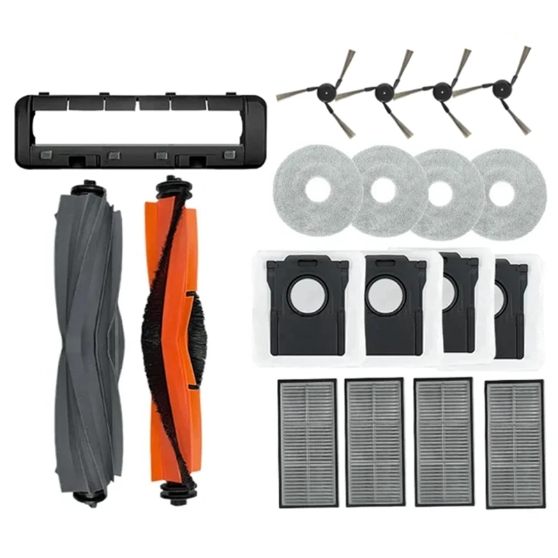 HOT！-For Dreame Bot X40 Ultra Robot Vacuum Cleaner Spare Accessory Parts Kit Rubber Main Side Brush, Filter, Mop Rag