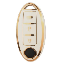 Premium TPU Car Key Case Cover with 3 Buttons - High - End Accessories, Suitable (WHITE)