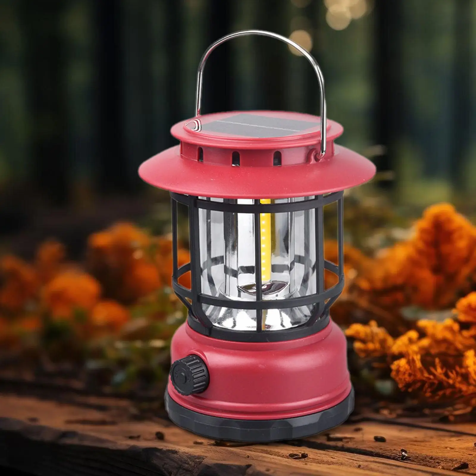Solar Camping Lantern Portable COB Camping Light for Hiking Garden Traveling