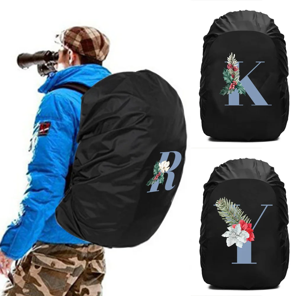 20-70L Back Pack Rain Cover Dustproof Protection Cover Backpack Rainproof Cover Outdoor Schoolbag Waterproof Hood Blue Pattern