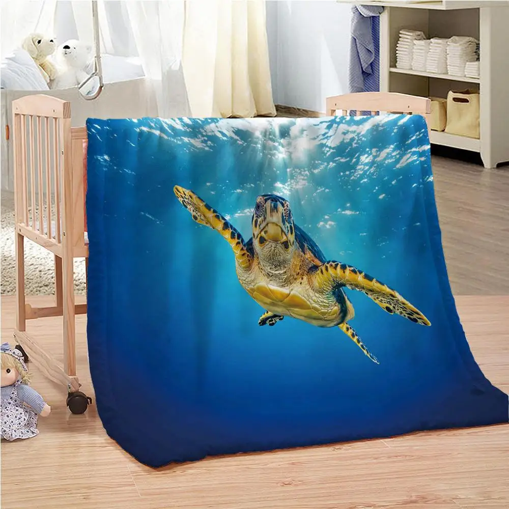 

Blue Sea Turtle Beach Underwater World Blanket Mat Soft Warm Travel Cover Bedspread Beach Cover Mat Blanket покрывало на кровать