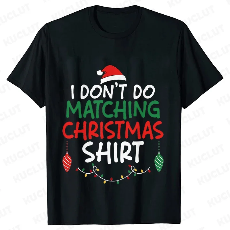 thumbnail image 1 of No hago camisetas a juego para fiestas familiares, camisetas navideñas divertidas para parejas, camisetas unisex para niños y niñas, 1 of 5