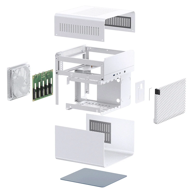 Jonsbo N2 Mini ITX PC 섀시 NAS 섀시 PC 캐비닛 전체 알루미늄 컴퓨터 섀시 HDD 하드 드라이브 5개 장착 위치 컴퓨터 케이스 itx 케이스