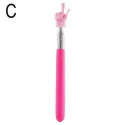 Retractable Stainless Steel Finger Design Teaching Pointer Stick (Red)