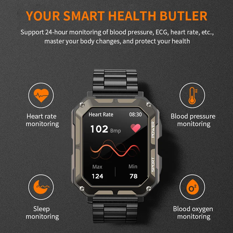 LIGE ο Ʈ ġ  ȭ 1.83 ġ IP68  ƮϽ ð ߿  Smartwatch 380mAh  ͸