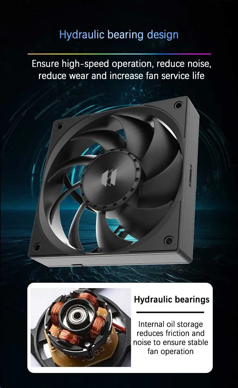UL-12025 12CM 12V 4PIN PWM/5V 3PIN ARGB chassis cooling fans 25MM thickness 800-