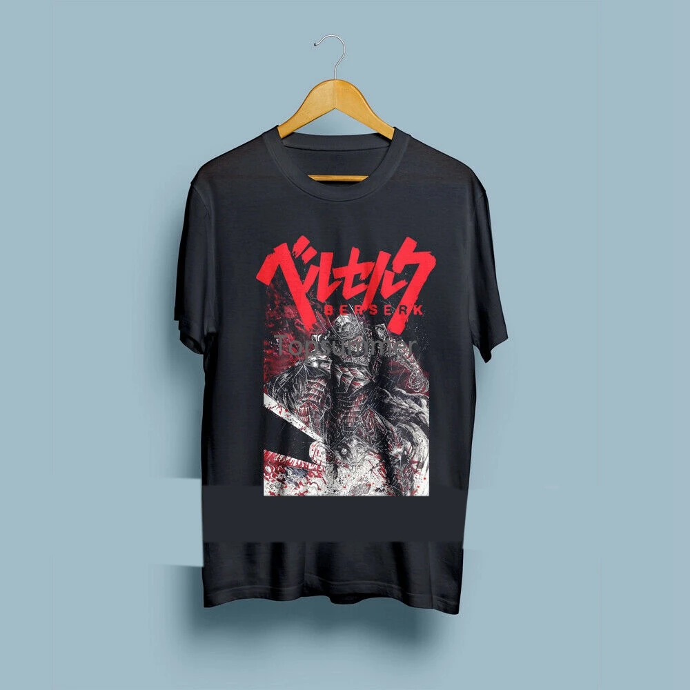 

Berserk Armor Anime Manga Japan Movie Men'S Black T-Shirt Size S-3Xl Men Print Cotton O Neck T Shirts Top Tee Plus Size