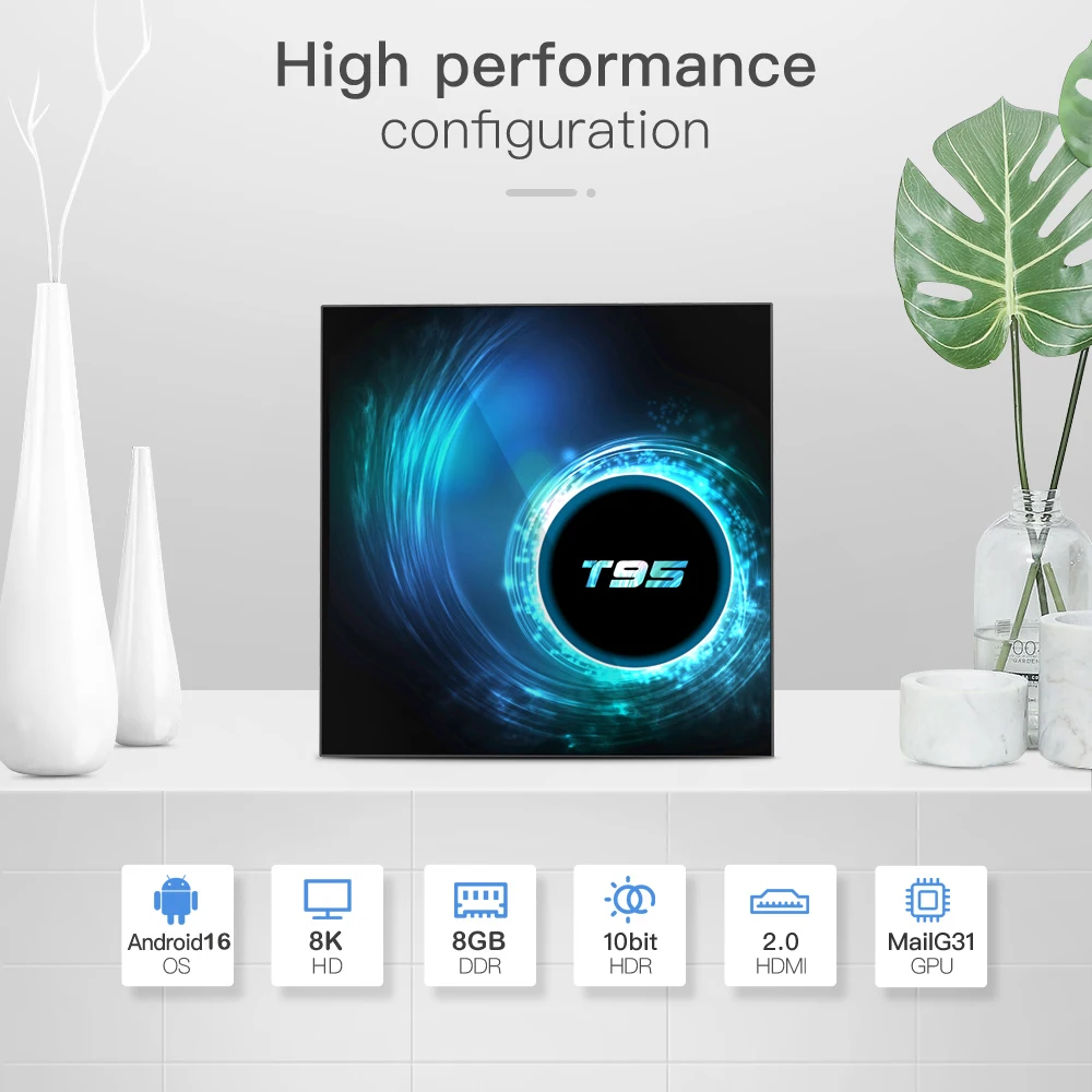 TV-Box Android 16 T95 8K Ultra 4K 8GB 128GB Smart TV Box Bluetooth 6.0 Dual Wifi 5G Allwinner H616 Media Player Google Assistant – Detail 2