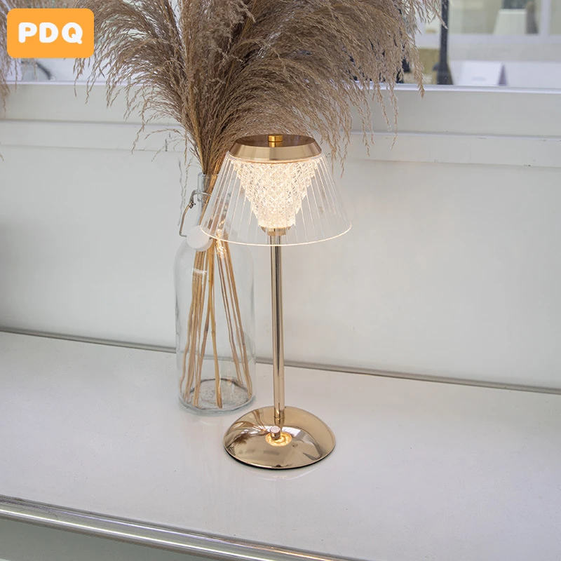 

LED Touch Sensitive Crystal Wireless Table Lamp Nordic Style Atmosphere Night Light for Bedroom Bar Restaurant Decoration