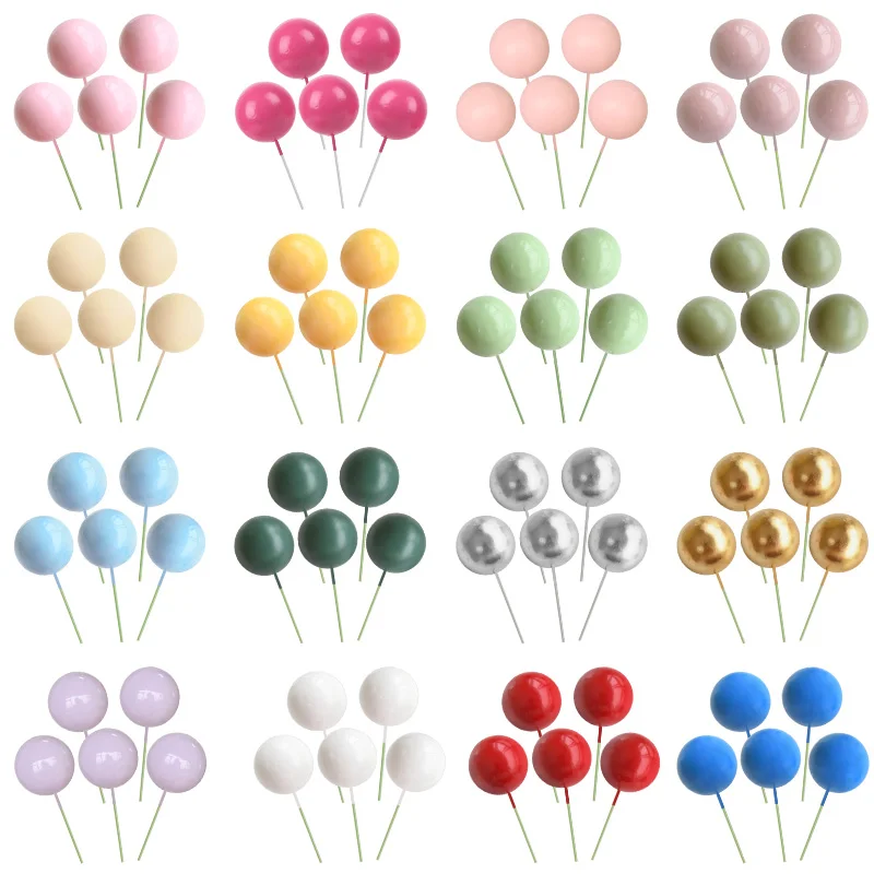 Cake topper,cupcake supplies,cake decoration 20pcs Colorful Balls Cake Topper Mini Balloons Cupcake Insert Sticks Wedding Birthday Party Cake DIY Decoration Baby Shower