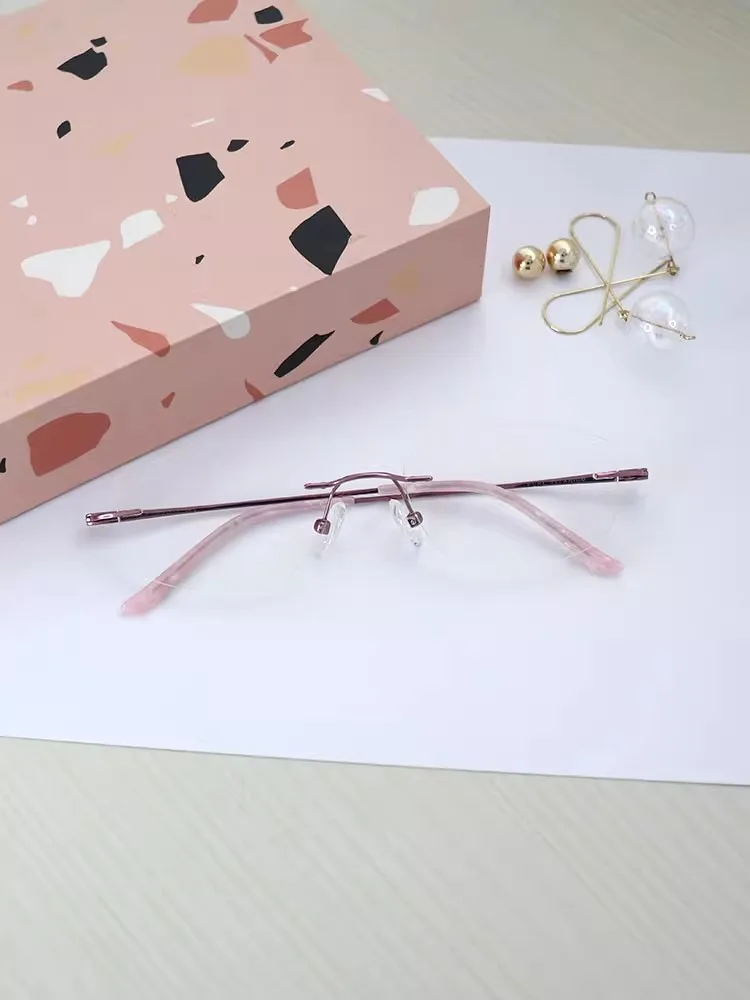 52mm Frauen Titan Brille Frauen Brillen Rahmen Rezept Myopie randlose Brille 5g Gewicht – Detail 8
