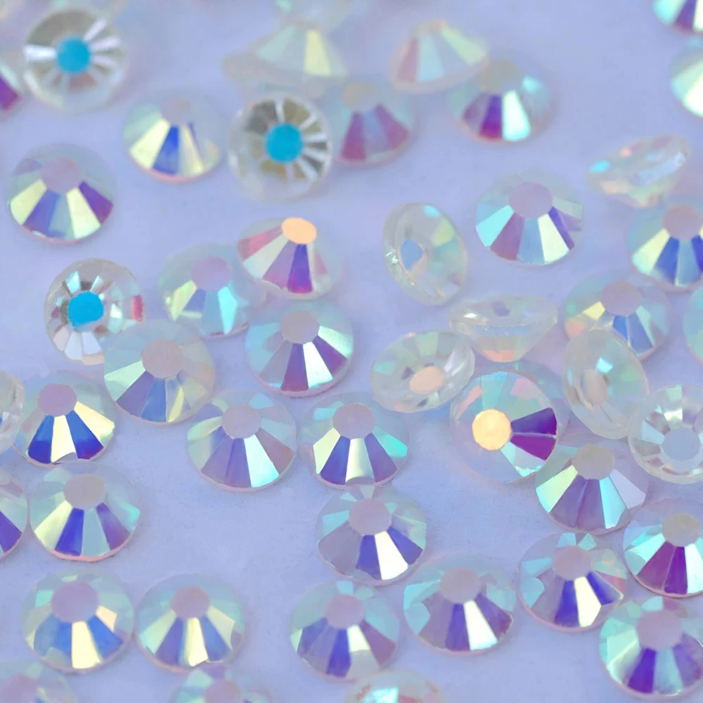 PUBRILEX Glas-Strasssteine mit flacher Rückseite, kalte Fixierung, 14 Facetten, selbstklebende, nicht Hotfix-Kristallsteine für Taschen, Kleidung, Dekorationen – Detail 6