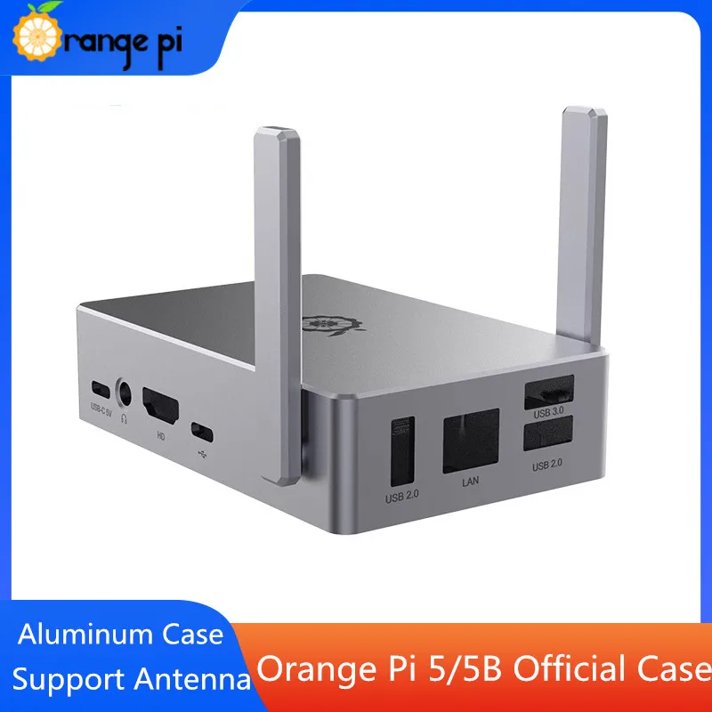 

Оранжевый Pi 5/5B, алюминиевый сплав, металлический корпус для OPI 5/5B, дополнительная антенна, серая коробка