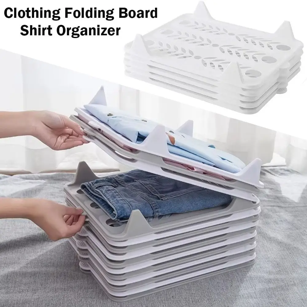 Dividers Stackable Plastic Shirt Organizer Simple White T Shirt Folder Board DressBook Closet - 3