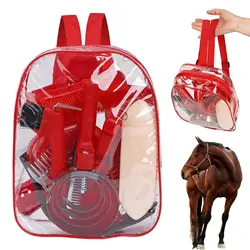 Complete Horse Grooming Essentials Kit with Brush and Scraper Set (10 Pcs)