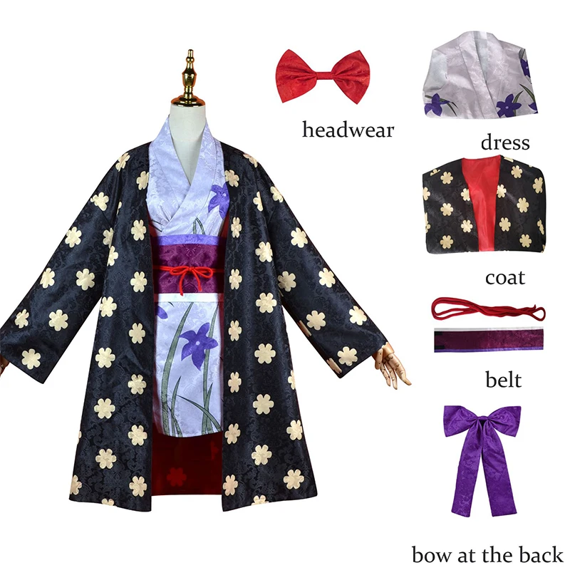

Anime Nico Robin Cosplay Costume Women Kimono Outfits Halloween Carnival Suit