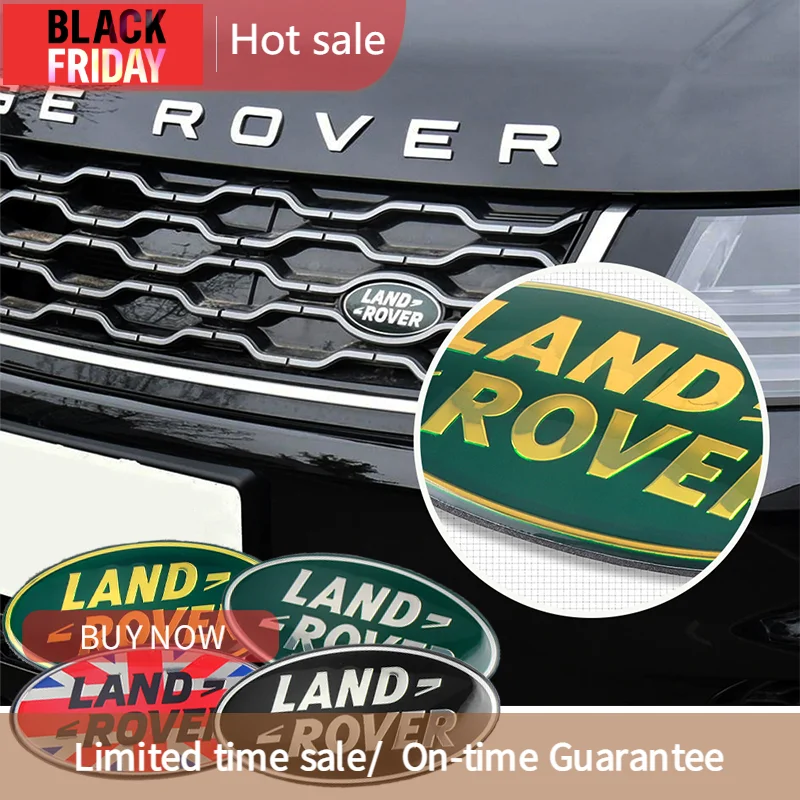 Car Emblem Sticker Car Front Grille Tail Trunk Badge Sticker For Land Rover Discovery Range Rover Evpque Defender Velar Freelander Sport Decoration