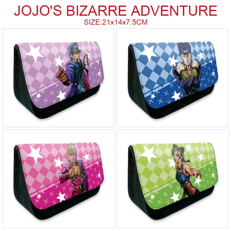 

E-Mell JOJO's Bizarre Adventure Stone Ocean Jolyne Cujoh Noriaki Rohan Kujo Jotaro Narciso Covered Pencil Bag Day Clutches