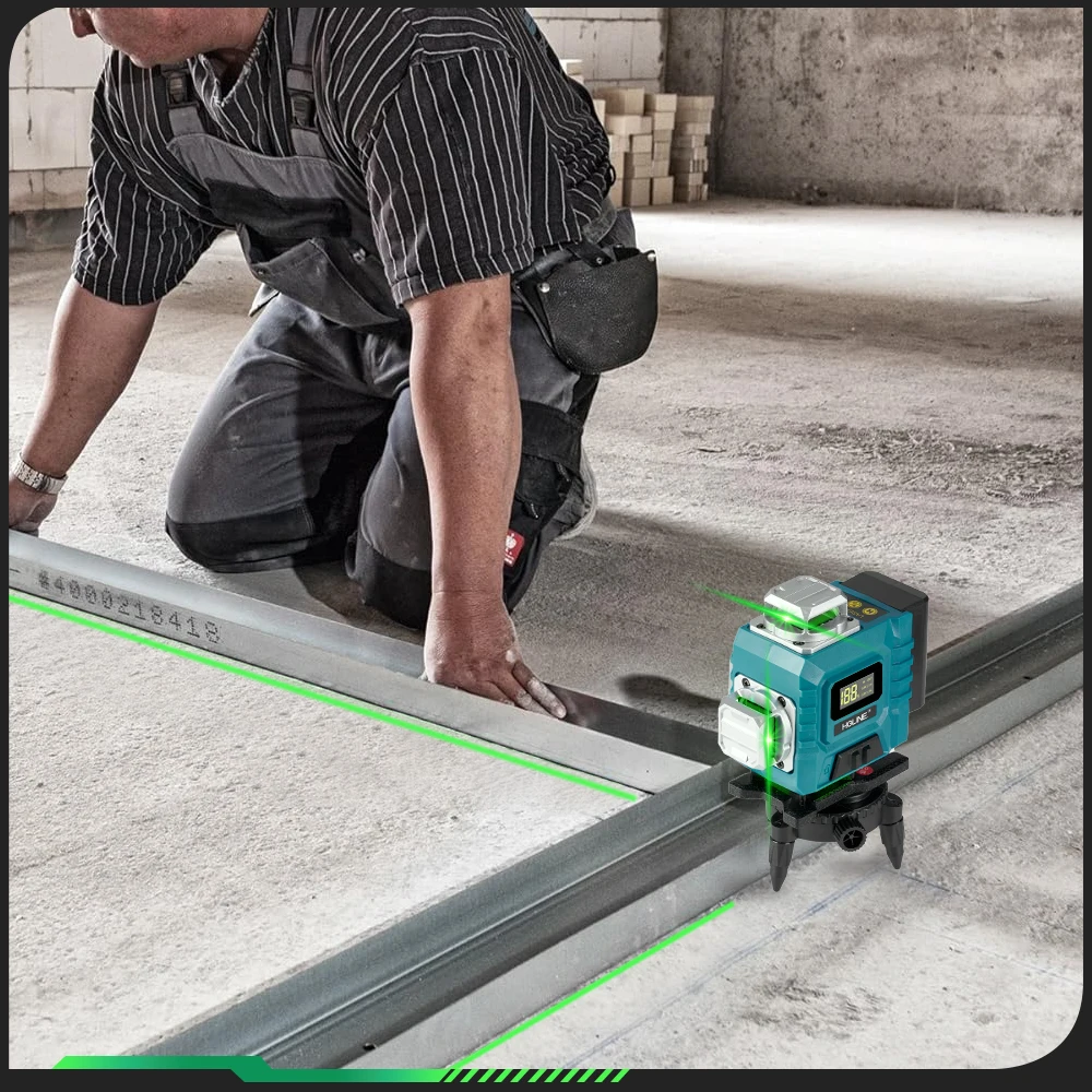 16 Lines Laser Level 4D Green Line 360° Horizontal Vertical 30m APP Remote Contr