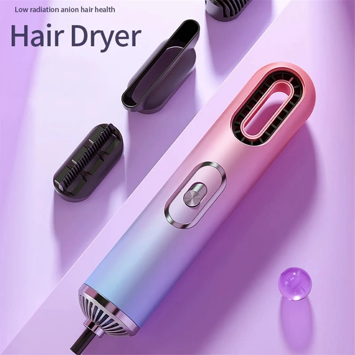 FZFZ Hair Dryer Curling Comb Hair Brush Styling Tool Dryer and Volumizer Straightener Manual US Plug,D