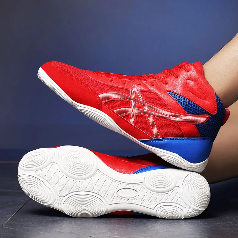 Men Wrestling Shoes Ankle Boots Outdoor Male Training Flighting Sneakers Red Black Man Professional Boxing Shoes Big Size