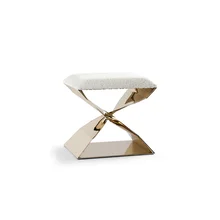 

GY Customized Light Luxury Modern Stainless Steel Metal Twist Stool Bedroom Dressing Stool Living Room Sofa Low Stool