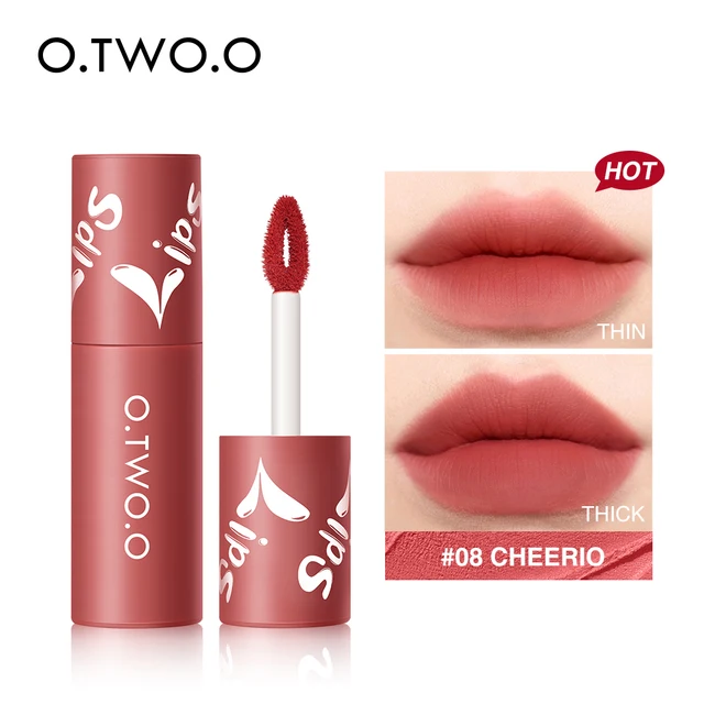 O.TWO.O Velvet Matte Lipstick Lightweight Liquid Lipstick Cosmetics Non Sticky Lip Glaze Waterproof Long Lasting Lip Tint Makeup