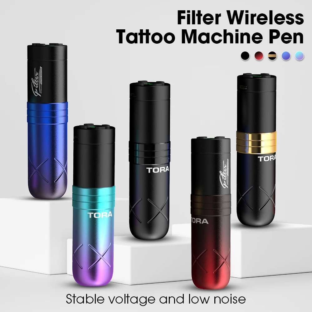Filtro TORA Cartuccia wireless Macchina per tatuaggi Penna Kit per tatuaggi Batteria di alimentazione wireless 1600mAh LED per aghi per tatuaggio a cartuccia - immagine 2