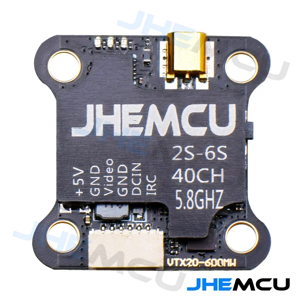 JHEMCU VTX20-600 5.8G 40CH FPV Transmitter PitMode 25mW 100mW 200mW 400mW 600mW 7-26V Adjustable VTX for RC FPV Racing Drone