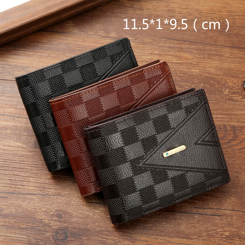 Men's Wallet Short Anti-theft Brush Anti-degaussing Business Wallet Youth Cross Light Luxury Large Capacity Multi-card