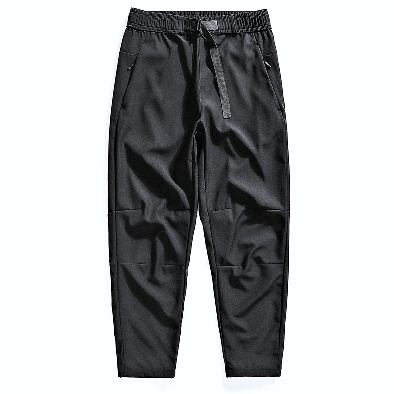 Fashion Elastic Sashes Pockets Solid Color Casual Pants Men's Clothing 2024 Spring Autumn Loose Korean High Waist Cargo Pants