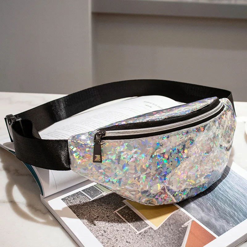 

New Fashion Sequins Holographic Fanny Pack Feminina Waist Pack Women's Laser Chest Waist Bag Women Belt Bag Bum Bag