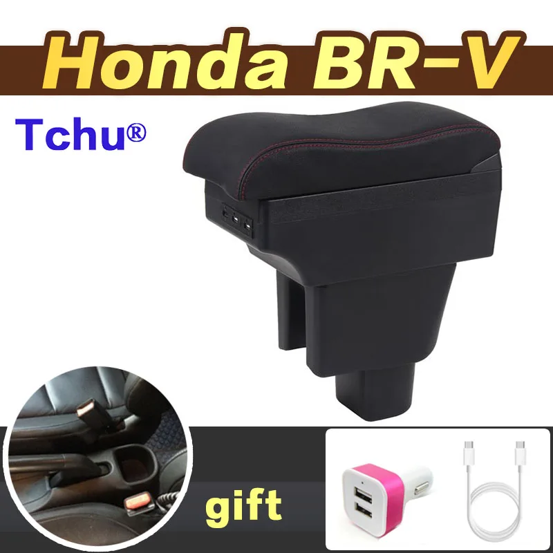 

For Honda BR-V armrest box For Honda BRV car armrest box Internal modification USB charging Ashtray Car Accessories