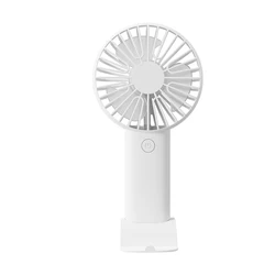 Compact Portable Fan with Stand - USB Rechargeable, Quiet 3 - Speed Personal Cooling Solution for Office, Travel, and Outdoor Use (White)