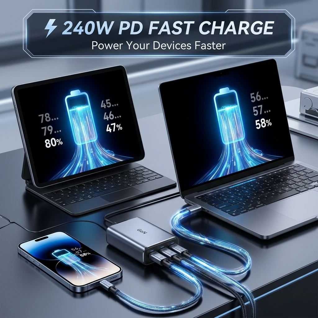 Ultra High-Speed USB-C to C Cable - 240W Fast Charging & 80Gbps Data Transfer