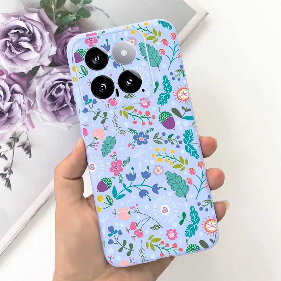 Sunflower Pattern Candy Color Soft Silicone Back Cover
