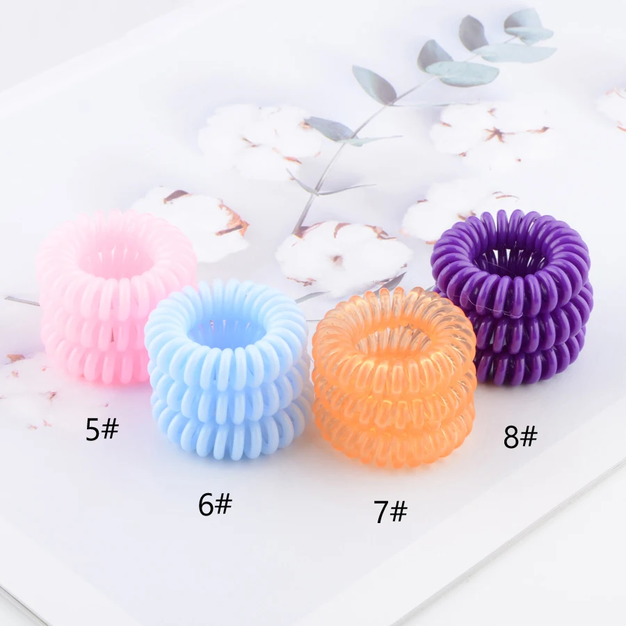 5boxes 3.5cm móda roztomilá bonbóny barva telefon linky vlasy kapel guma stylingový nástroje headwear elastická vlasy stylingový příslušenství