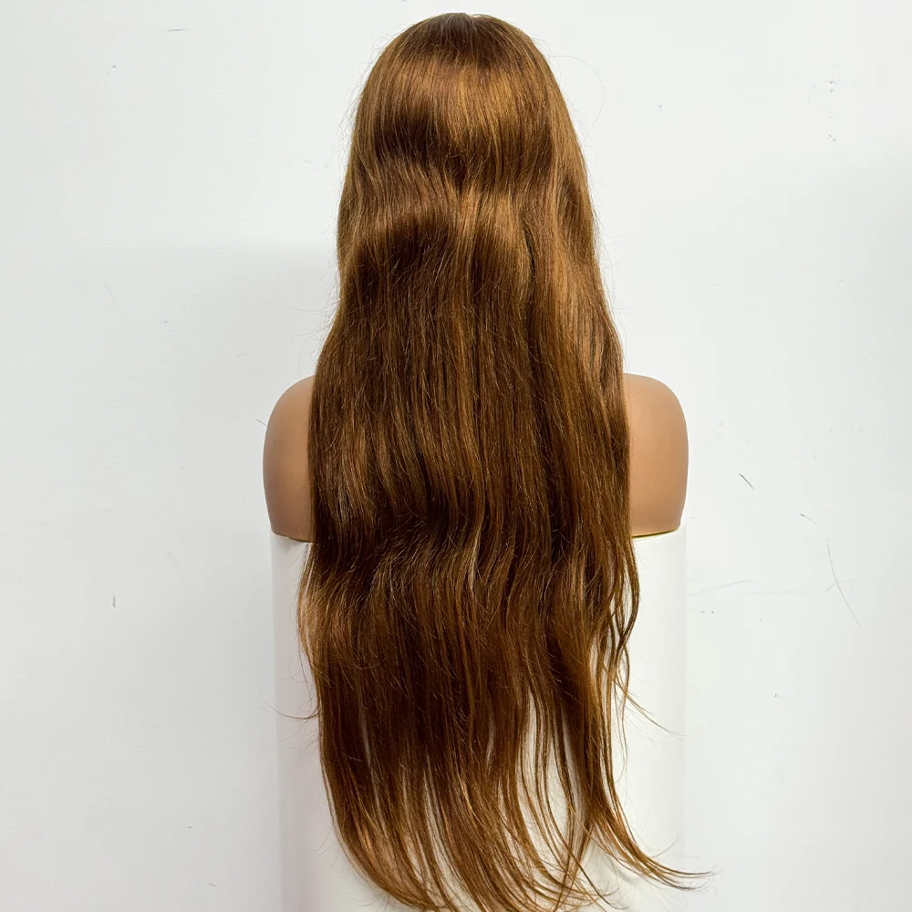 Chocolate Brown Straight Human Hair Wig 13x4 #4 Color 22-34inch Straight 13x4 Lace Frontal Human Hair Wig 250% Density For Women