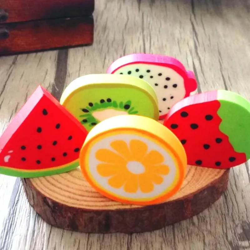 Pencils Eraser 8pcs School Supply Fruit shape Kids Gifts Kids Creative Item Gift Eraser Lovely pencil eraser retractable eraser kneadable eraser biscuit eraser plasticine eraser