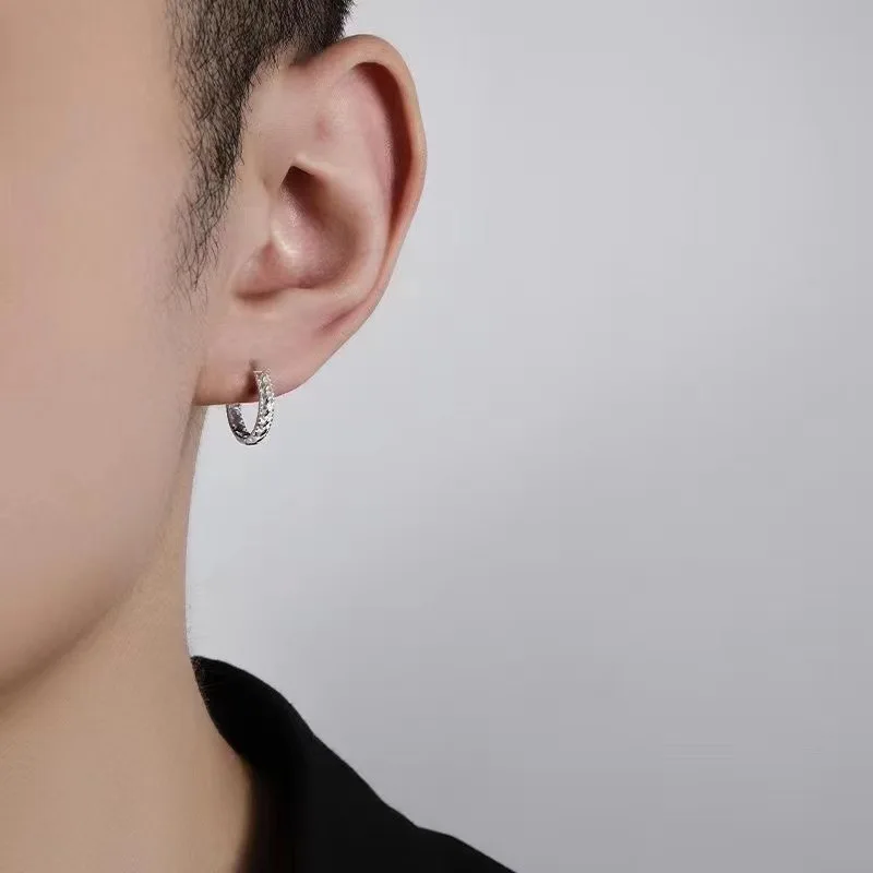 Stainless Steel Clip on Earrings Men's Earrings Hoop Huggie Piercing Men  Hiphop Rock Jewelry Ear Rings Ohrringe Boucle Doreille Homme