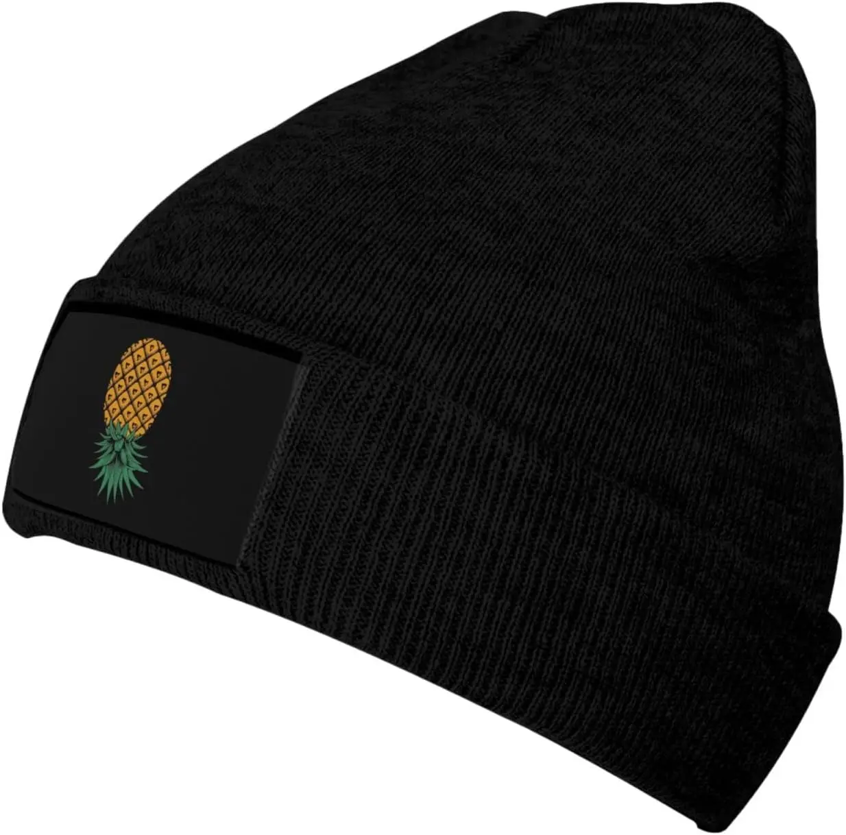 

Upside Down Pineapple Beanie Hat Unisex Winter Warm Knitted Hat Black